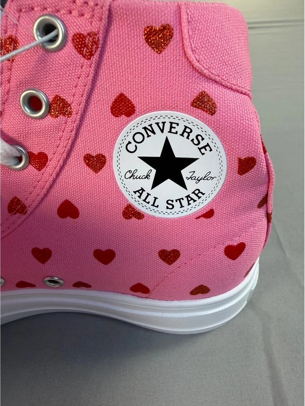 Converse Kids Day Platform Hi Pink Red White High Top Sneakers Size 4